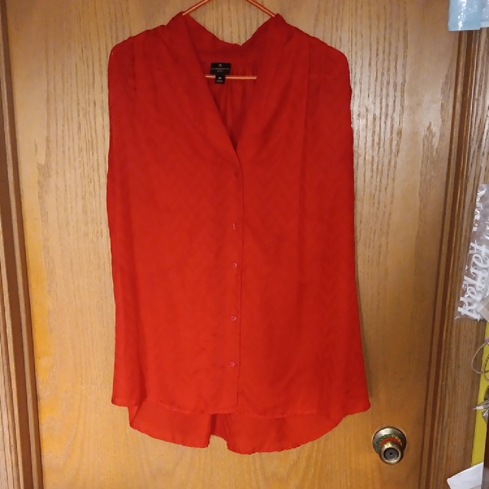 Worthington Women's Red Sleeveless Top 2X